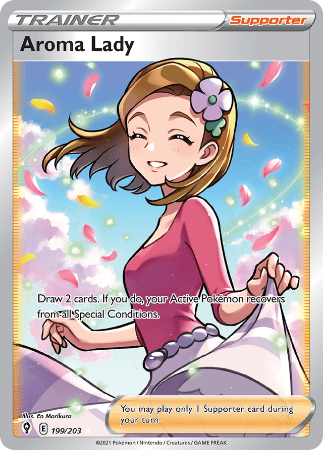 Carta Aroma Lady 199/203 do set Evolving Skies — Pokémon TCG | Bynx