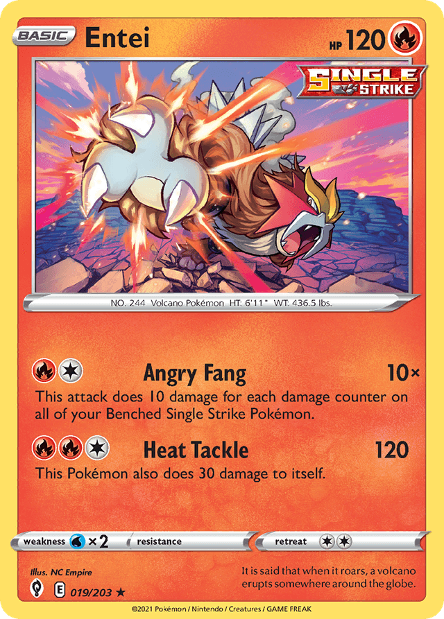 Carta Entei 19/203 do set Evolving Skies — Pokémon TCG | Bynx