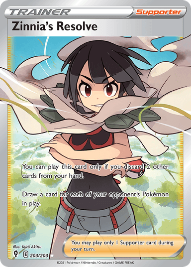 Carta Zinnia's Resolve 203/203 do set Evolving Skies — Pokémon TCG | Bynx
