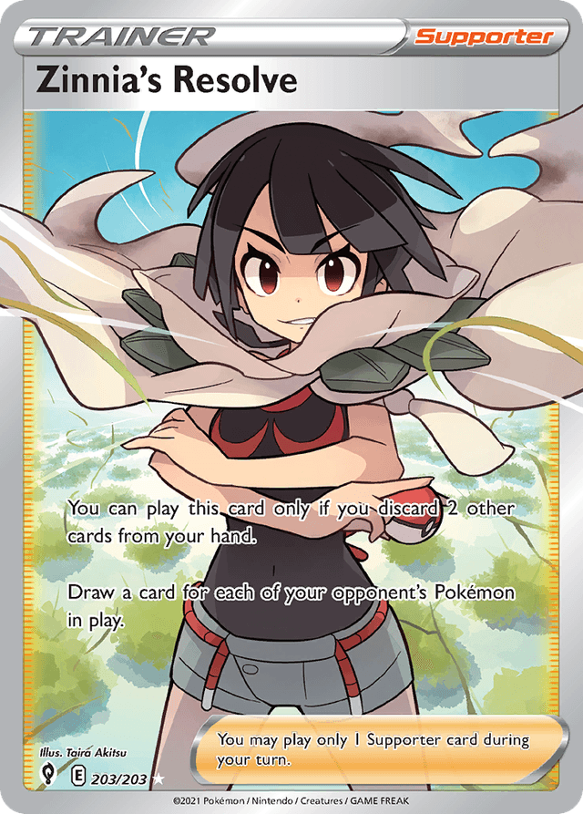 Carta Zinnia's Resolve 203/203 do set Evolving Skies — Pokémon TCG | Bynx