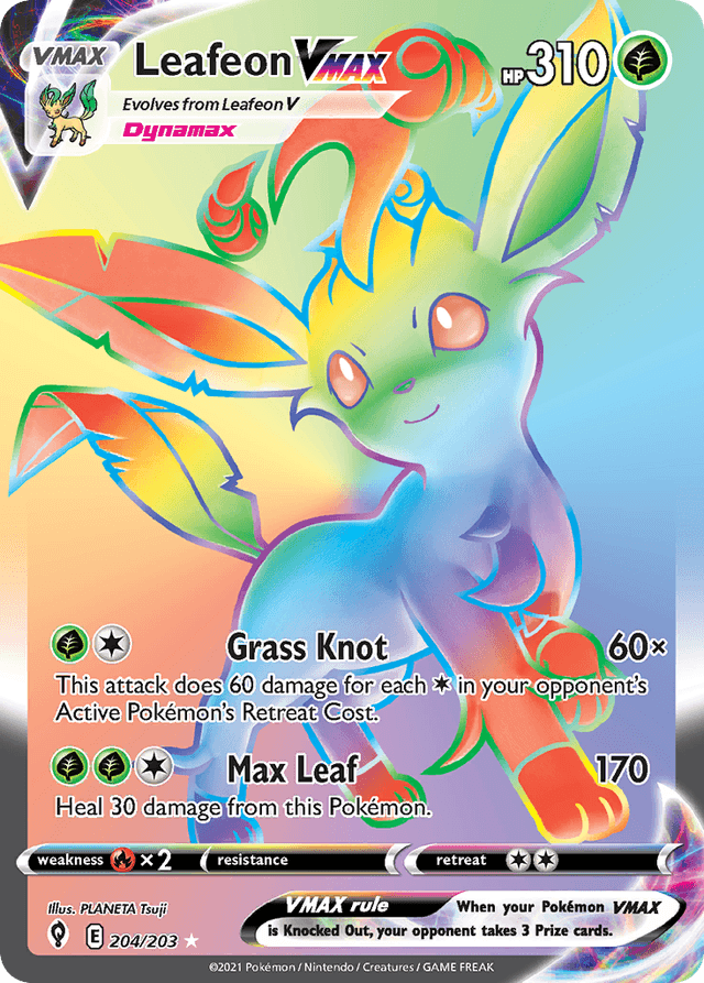 Carta Leafeon VMAX 204/203 do set Evolving Skies — Pokémon TCG | Bynx