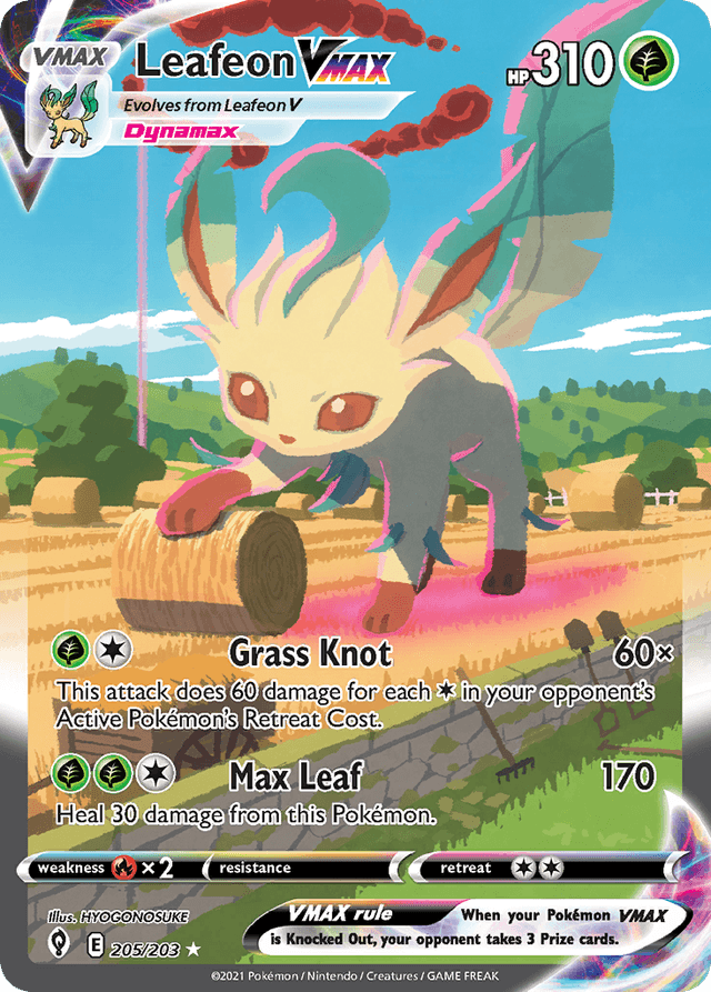 Carta Leafeon VMAX 205/203 do set Evolving Skies — Pokémon TCG | Bynx