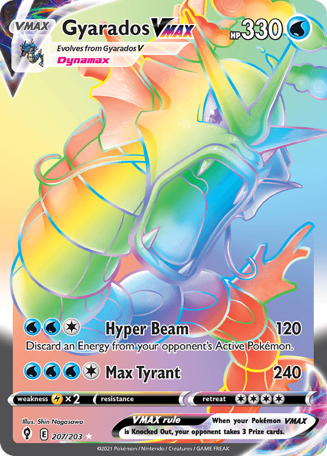 Carta Gyarados VMAX 207/203 do set Evolving Skies — Pokémon TCG | Bynx