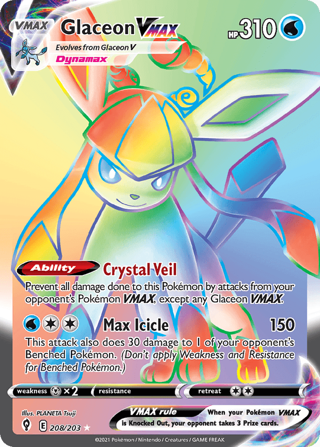 Carta Glaceon VMAX 208/203 do set Evolving Skies — Pokémon TCG | Bynx