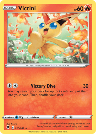 Carta Victini 20/203 do set Evolving Skies — Pokémon TCG | Bynx