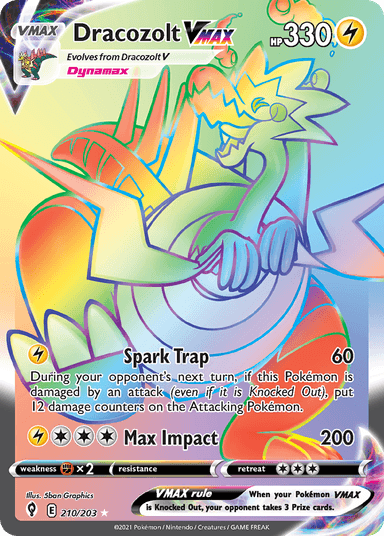Carta Dracozolt VMAX 210/203 do set Evolving Skies — Pokémon TCG | Bynx