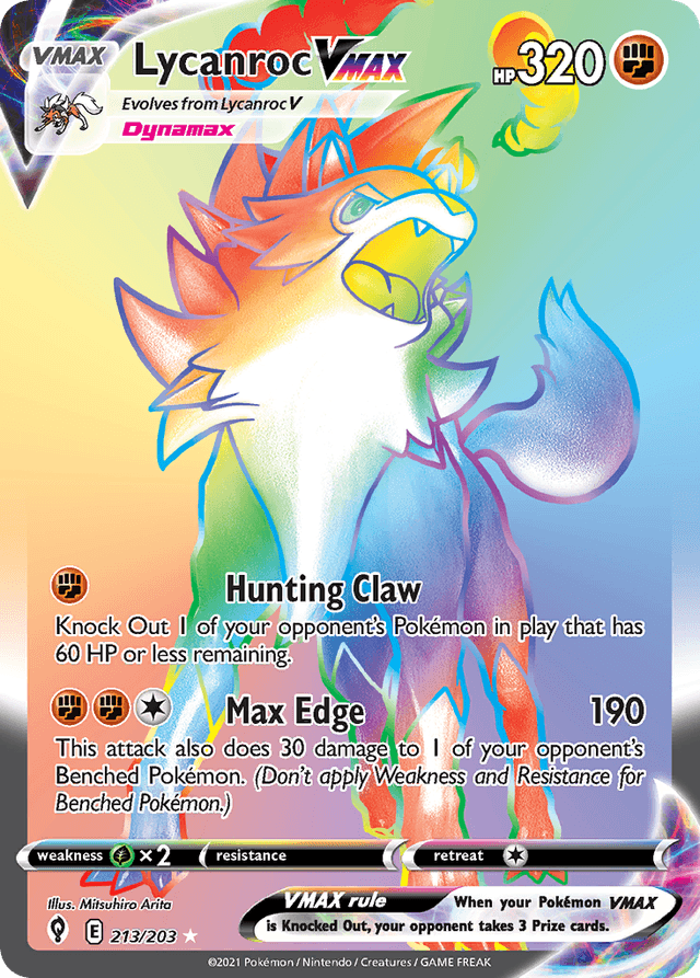 Carta Lycanroc VMAX 213/203 do set Evolving Skies — Pokémon TCG | Bynx