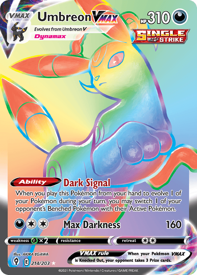 Carta Umbreon VMAX 214/203 do set Evolving Skies — Pokémon TCG | Bynx