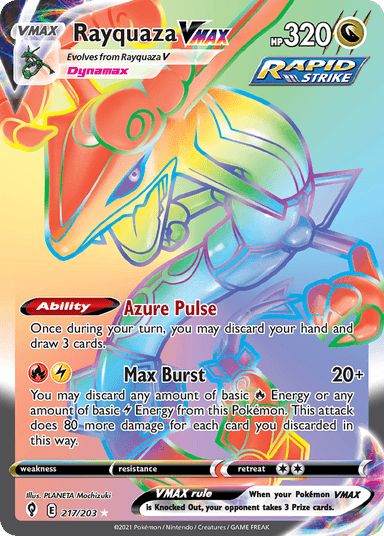 Carta Rayquaza VMAX 217/203 do set Evolving Skies — Pokémon TCG | Bynx
