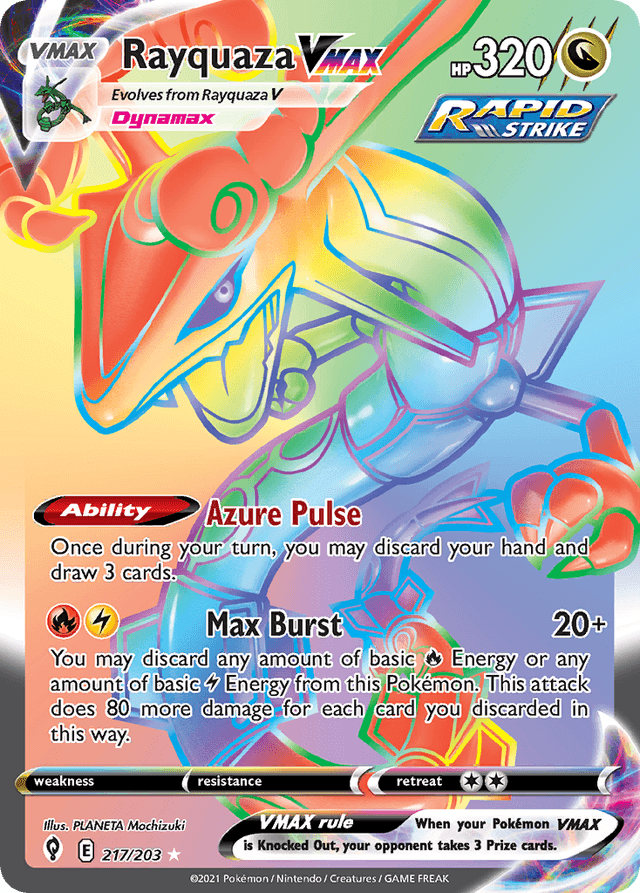 Carta Rayquaza VMAX 217/203 do set Evolving Skies — Pokémon TCG | Bynx