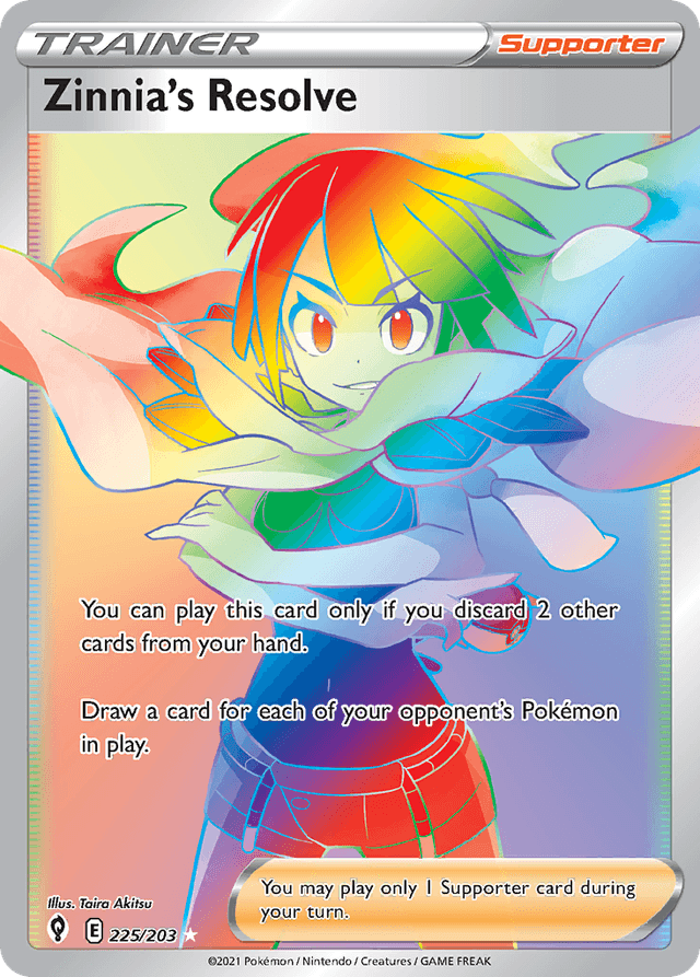 Carta Zinnia's Resolve 225/203 do set Evolving Skies — Pokémon TCG | Bynx