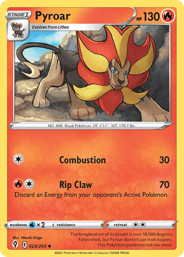 Carta Pyroar 23/203 do set Evolving Skies — Pokémon TCG | Bynx