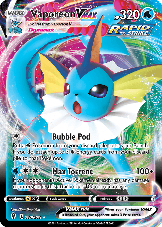 Carta Vaporeon VMAX 30/203 do set Evolving Skies — Pokémon TCG | Bynx