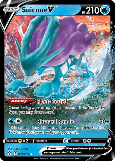 Carta Suicune V 31/203 do set Evolving Skies — Pokémon TCG | Bynx