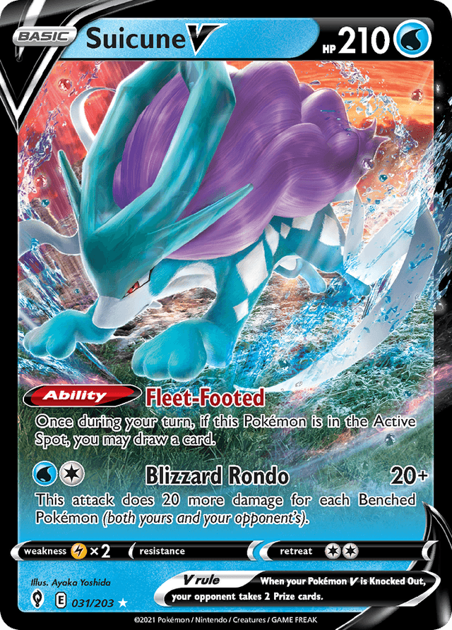 Carta Suicune V 31/203 do set Evolving Skies — Pokémon TCG | Bynx