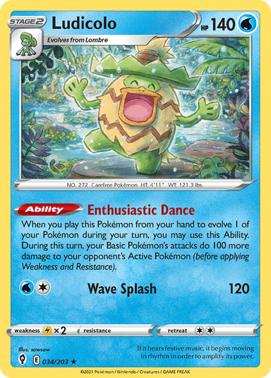 Carta Ludicolo 34/203 do set Evolving Skies — Pokémon TCG | Bynx