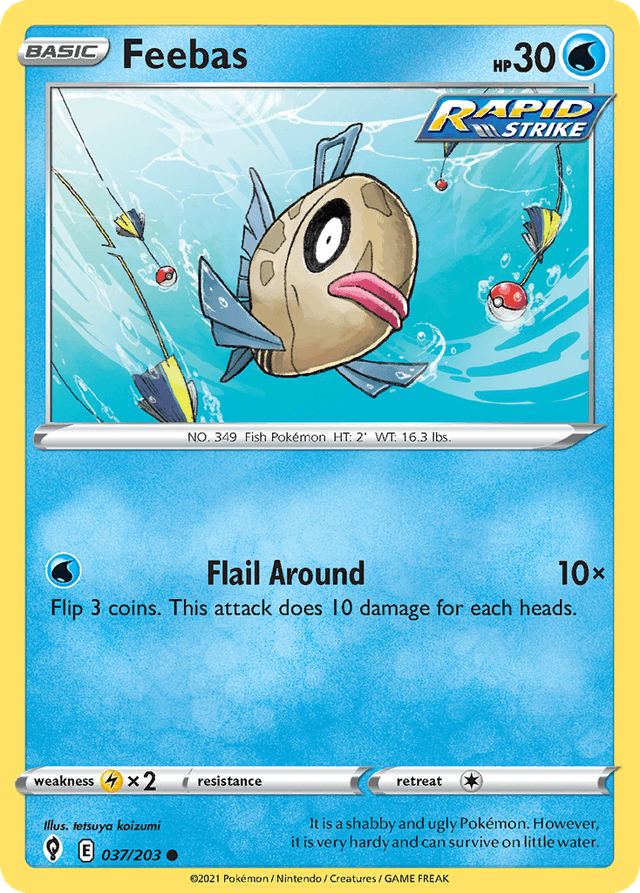 Carta Feebas 37/203 do set Evolving Skies — Pokémon TCG | Bynx