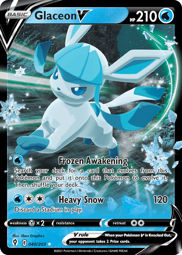 Carta Glaceon V 40/203 do set Evolving Skies — Pokémon TCG | Bynx
