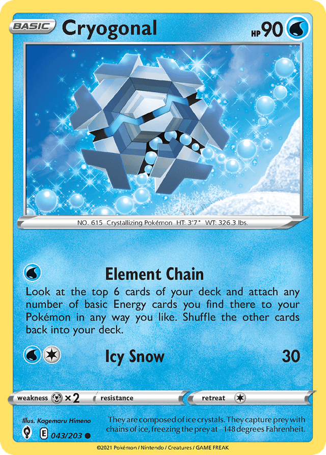 Carta Cryogonal 43/203 do set Evolving Skies — Pokémon TCG | Bynx