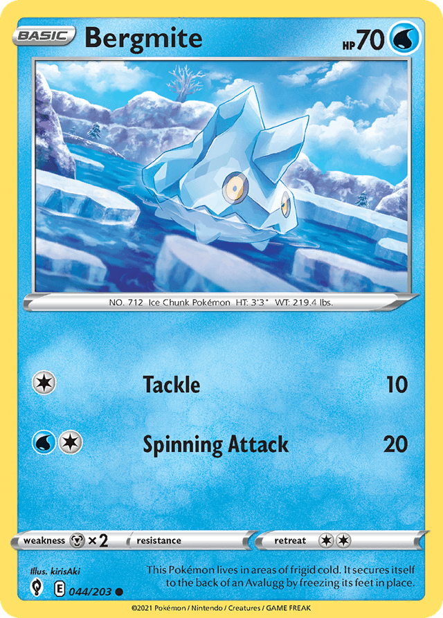 Carta Bergmite 44/203 do set Evolving Skies — Pokémon TCG | Bynx