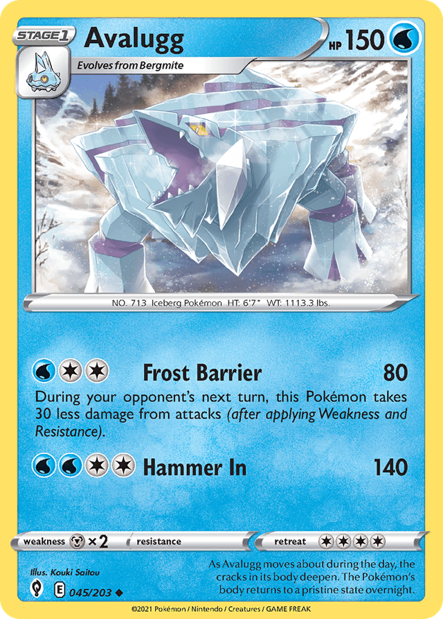 Carta Avalugg 45/203 do set Evolving Skies — Pokémon TCG | Bynx