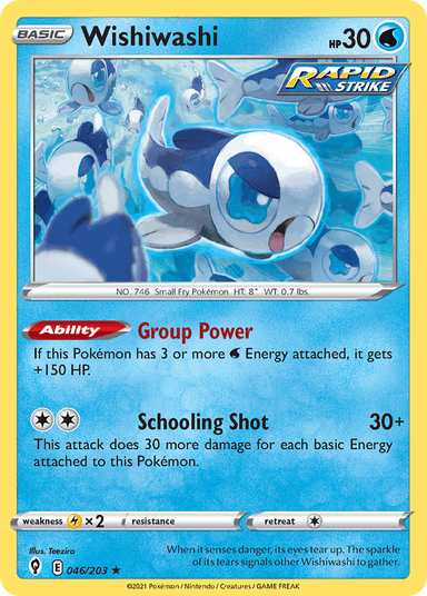 Carta Wishiwashi 46/203 do set Evolving Skies — Pokémon TCG | Bynx