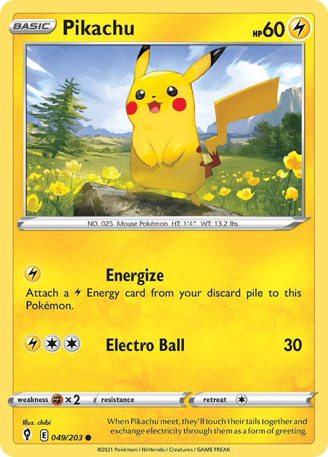 Carta Pikachu 49/203 do set Evolving Skies — Pokémon TCG | Bynx