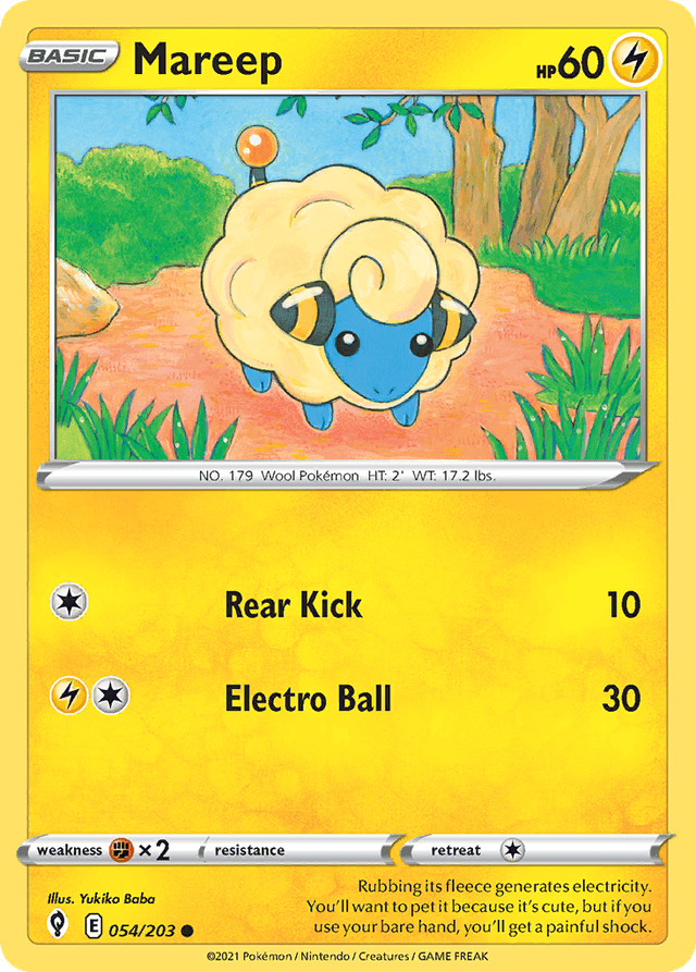 Carta Mareep 54/203 do set Evolving Skies — Pokémon TCG | Bynx