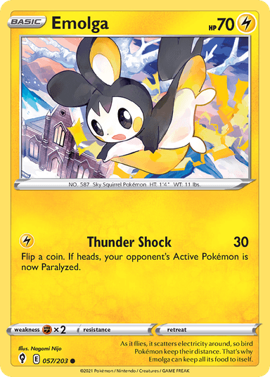 Carta Emolga 57/203 do set Evolving Skies — Pokémon TCG | Bynx