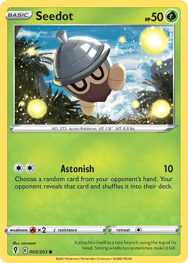 Carta Seedot 5/203 do set Evolving Skies — Pokémon TCG | Bynx