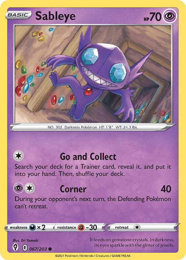 Carta Sableye 67/203 do set Evolving Skies — Pokémon TCG | Bynx