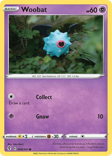 Carta Woobat 68/203 do set Evolving Skies — Pokémon TCG | Bynx