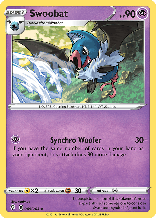 Carta Swoobat 69/203 do set Evolving Skies — Pokémon TCG | Bynx