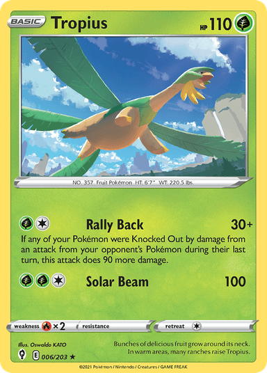Carta Tropius 6/203 do set Evolving Skies — Pokémon TCG | Bynx