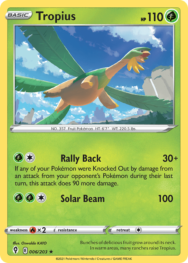 Carta Tropius 6/203 do set Evolving Skies — Pokémon TCG | Bynx