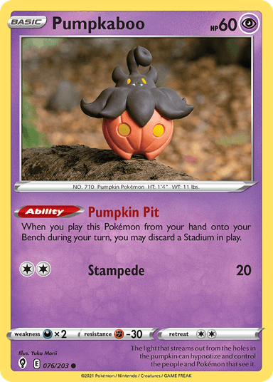 Carta Pumpkaboo 76/203 do set Evolving Skies — Pokémon TCG | Bynx