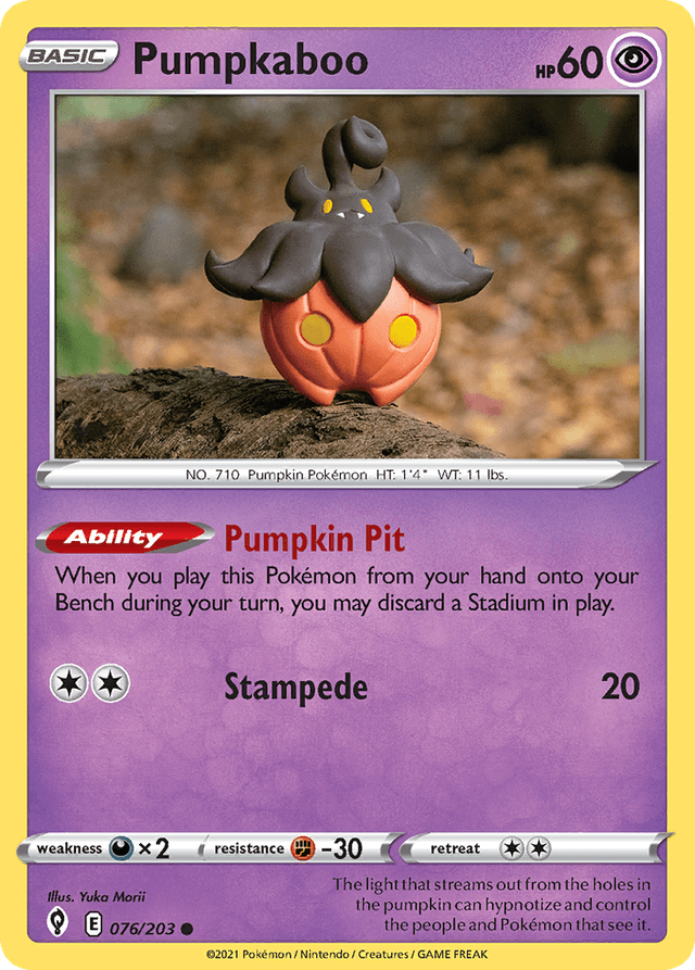 Carta Pumpkaboo 76/203 do set Evolving Skies — Pokémon TCG | Bynx