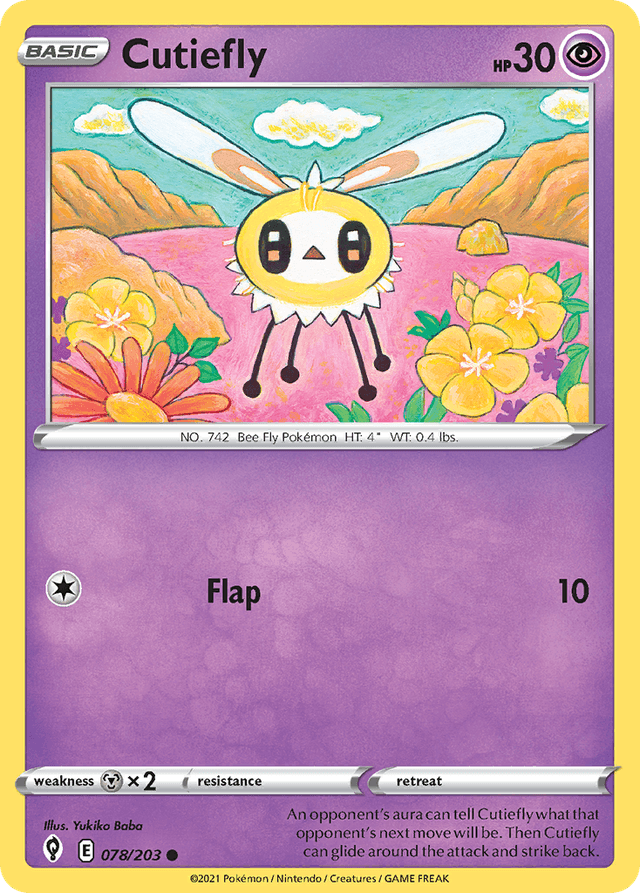 Carta Cutiefly 78/203 do set Evolving Skies — Pokémon TCG | Bynx