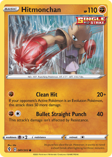 Carta Hitmonchan 81/203 do set Evolving Skies — Pokémon TCG | Bynx