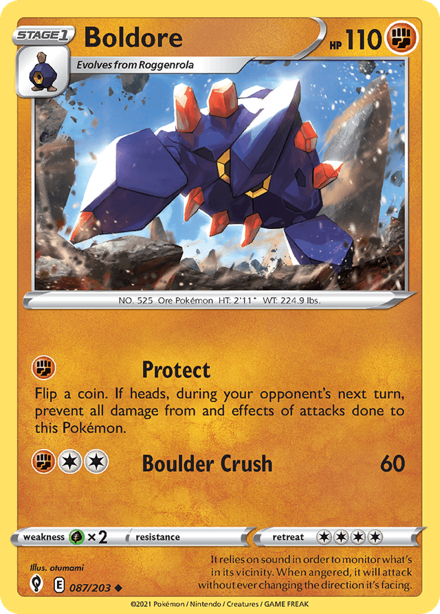 Carta Boldore 87/203 do set Evolving Skies — Pokémon TCG | Bynx
