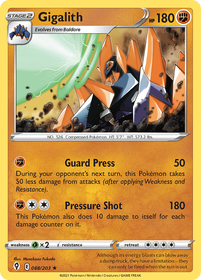 Carta Gigalith 88/203 do set Evolving Skies — Pokémon TCG | Bynx