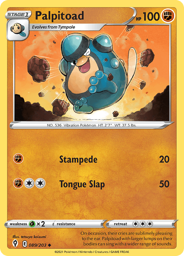 Carta Palpitoad 89/203 do set Evolving Skies — Pokémon TCG | Bynx