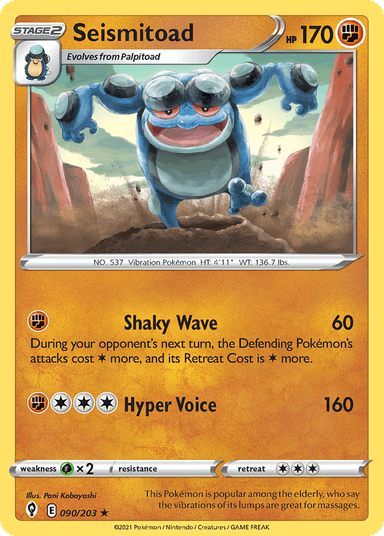 Carta Seismitoad 90/203 do set Evolving Skies — Pokémon TCG | Bynx