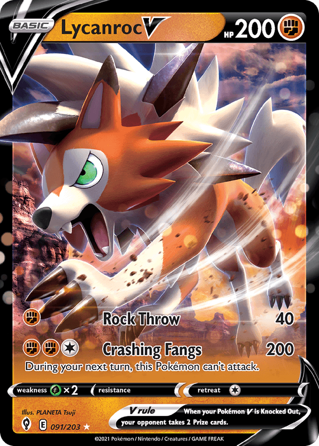 Carta Lycanroc V 91/203 do set Evolving Skies — Pokémon TCG | Bynx