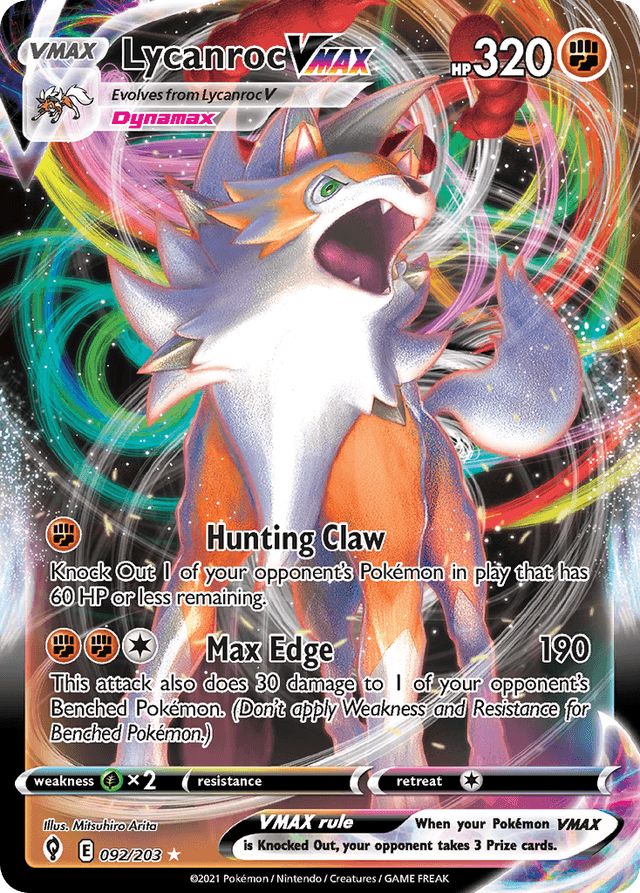 Carta Lycanroc VMAX 92/203 do set Evolving Skies — Pokémon TCG | Bynx