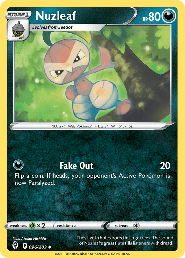 Carta Nuzleaf 96/203 do set Evolving Skies — Pokémon TCG | Bynx
