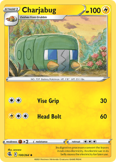 Carta Charjabug 100/264 do set Fusion Strike — Pokémon TCG | Bynx