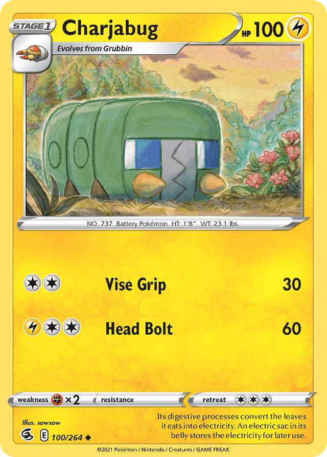 Carta Charjabug 100/264 do set Fusion Strike — Pokémon TCG | Bynx