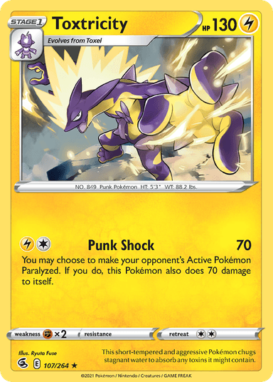 Carta Toxtricity 107/264 do set Fusion Strike — Pokémon TCG | Bynx