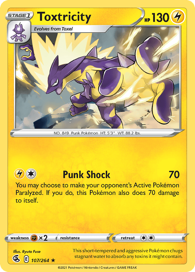 Carta Toxtricity 107/264 do set Fusion Strike — Pokémon TCG | Bynx